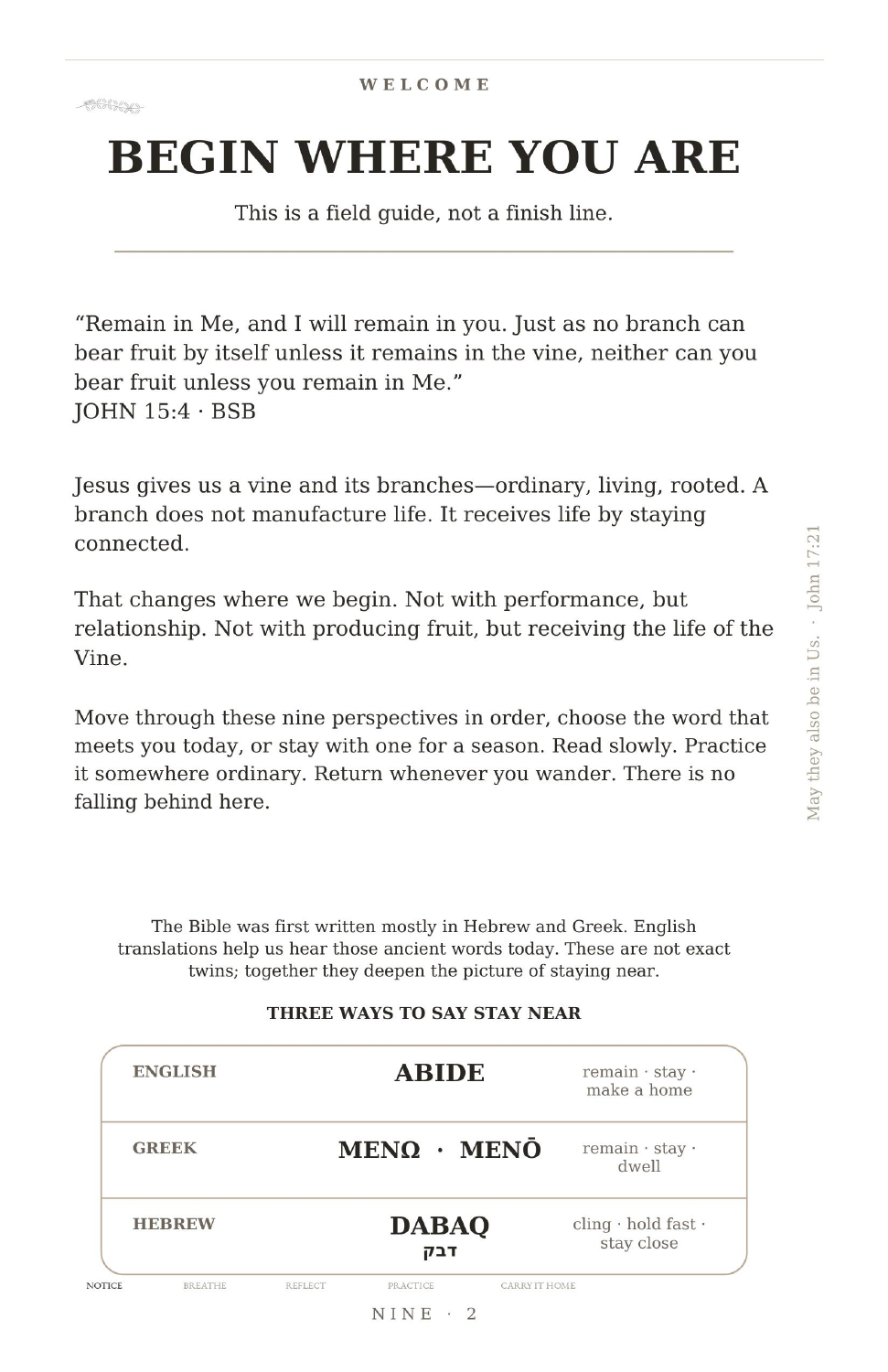 ABIDE welcome page, Begin Where You Are