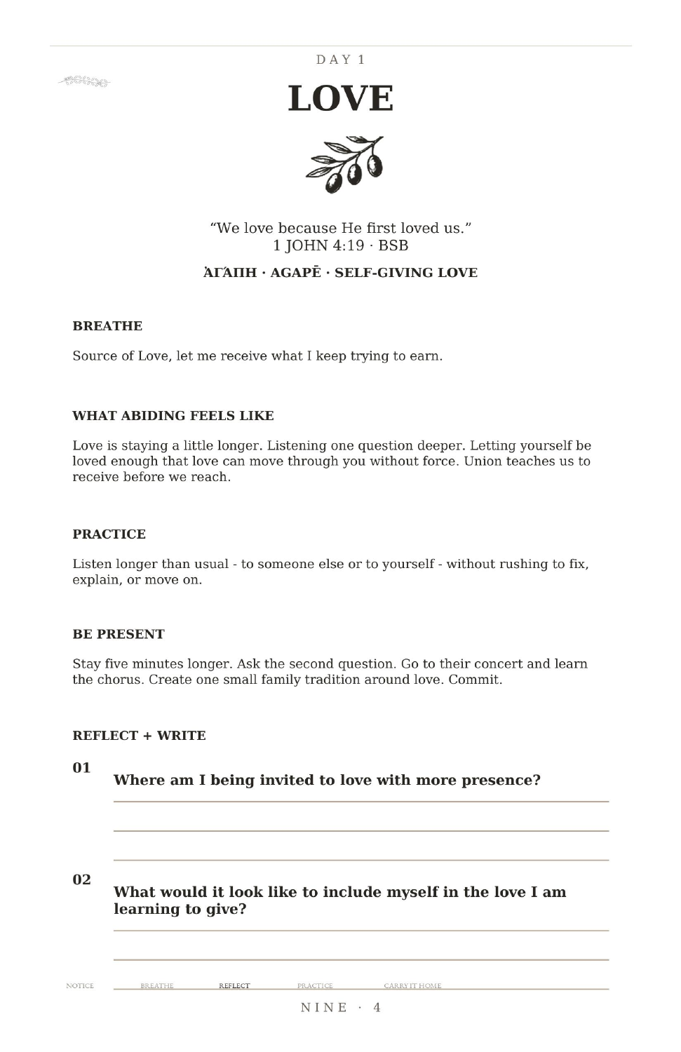 ABIDE Day 1 Love page